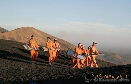 Сноуборд върху вулкан